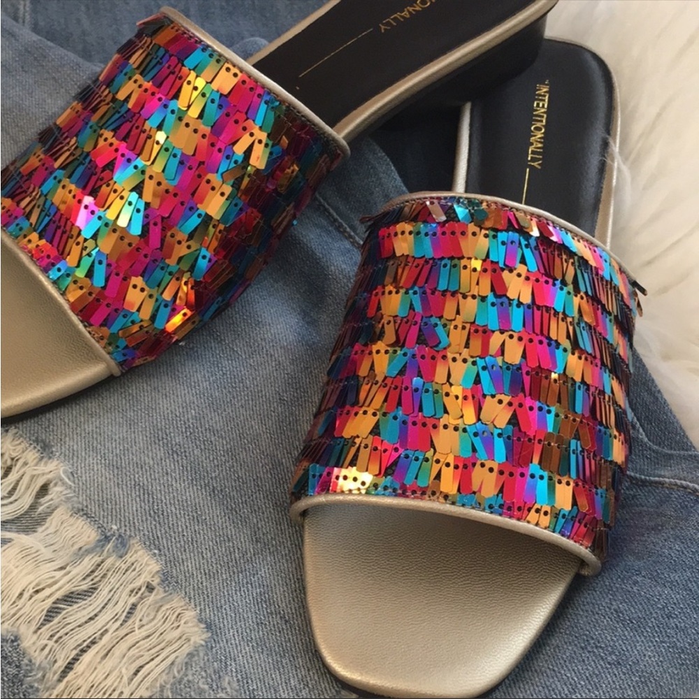 Urban Outfitters Sequin Mules sz 8